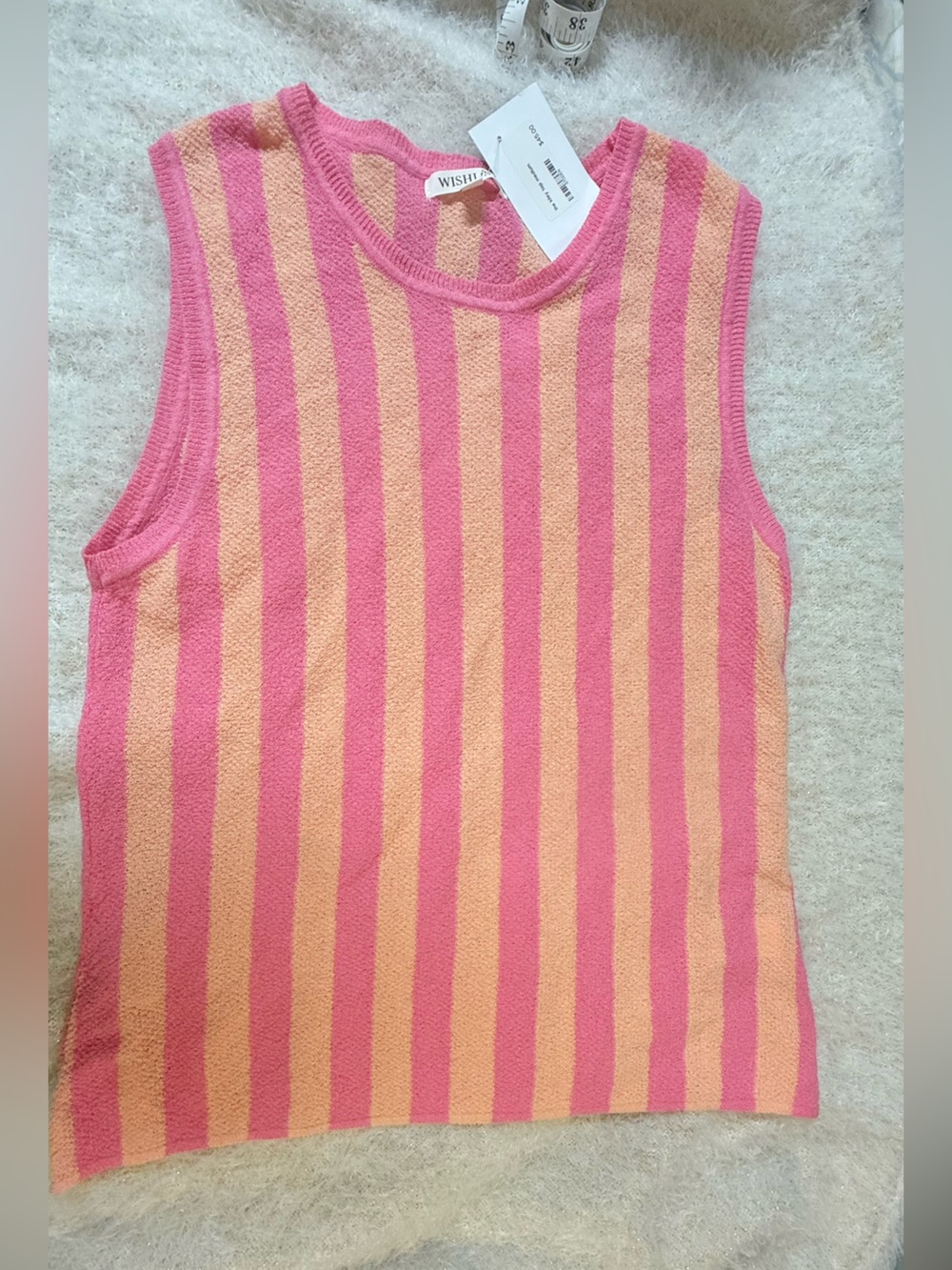 Wishlist Pink & Peach Striped Knit Tank